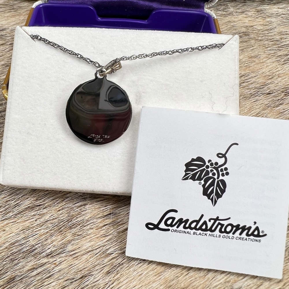 Landstrom's Black Hills Gold Sterling Silver 10k Gold Confirmation Necklace - Picture 3 of 5